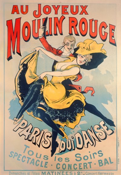 Parijs Danst in de Vrolijke Moulin Rouge door Jules Cheret